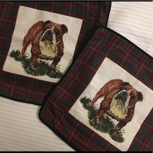 English Bulldog Needlepoint Pillow Covers